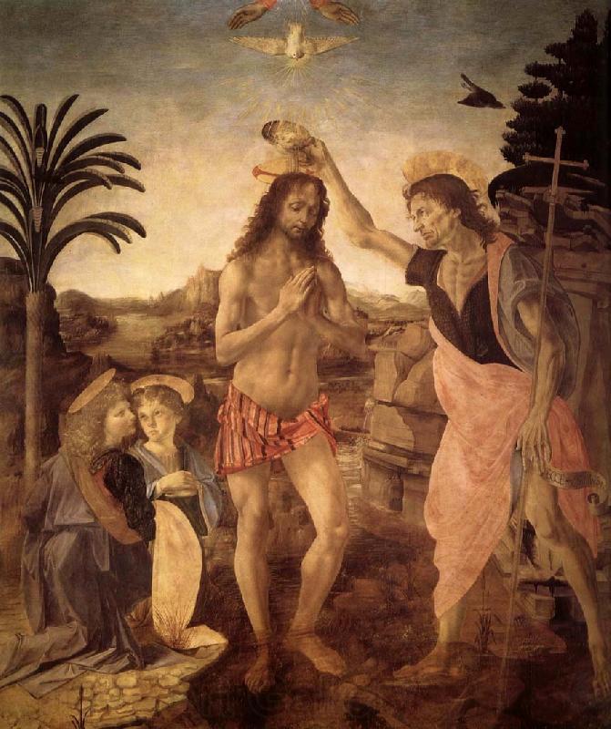 Andrea del Verrocchio Christ-s baptism Spain oil painting art